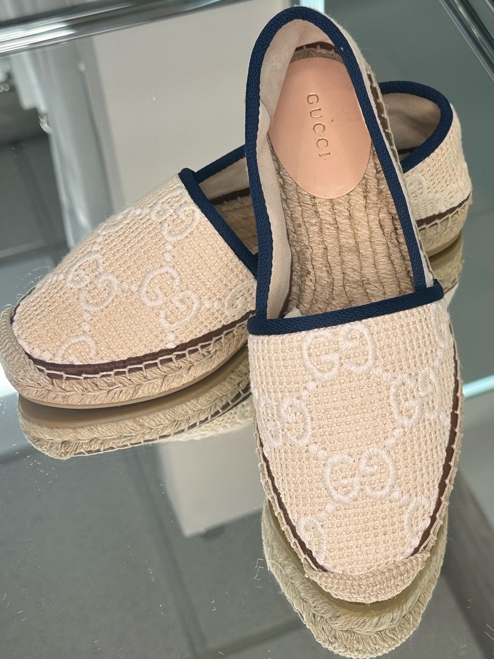 Gucci embroidered canvas Espadrille Flat